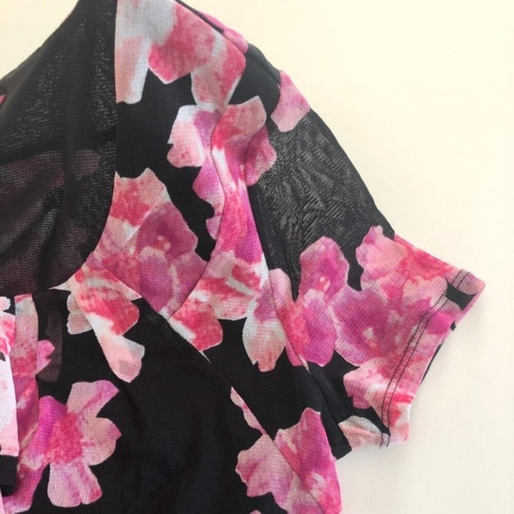 212 Collection Pink Floral Casual Dress Top - Picture 8 of 14